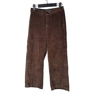 Zara XS Brown Corduroy Wide-Leg Pants